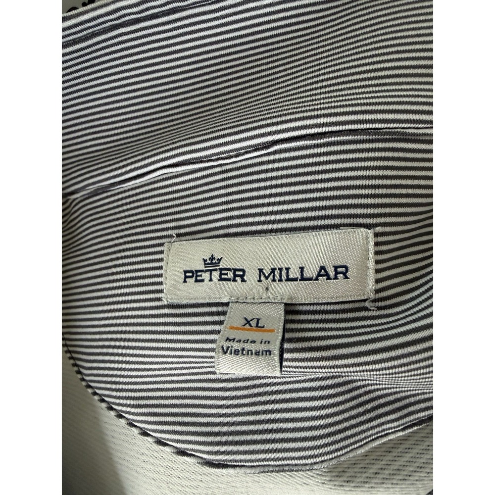 Peter Millar MPS Design Perth Stripe Performance Quarter-Zip Gray White Mens XL - Picture 4 of 9